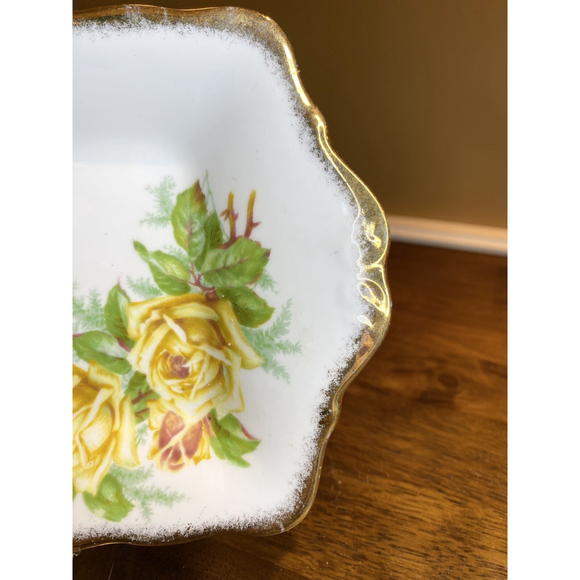 Royal Albert Tea Rose Yellow Tray Bone China Rectangular 1940s - Picture 4 of 6